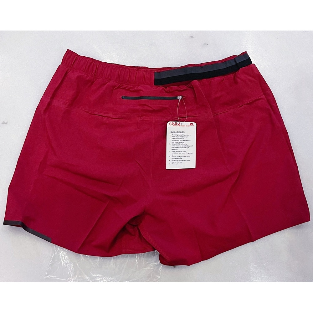 LULULEMON MEN’S SURGE SHORT 5" IN CRANBERRY SIZE XL - BNWT - Picture 6 of 8